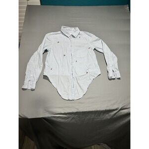 Sundry Cherry Embroidered Striped Tie Hem Shirt 2 M‎
